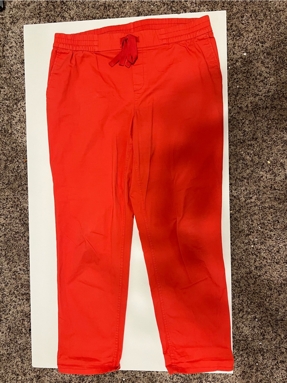 Bright Red Drawstring Jogger Pants